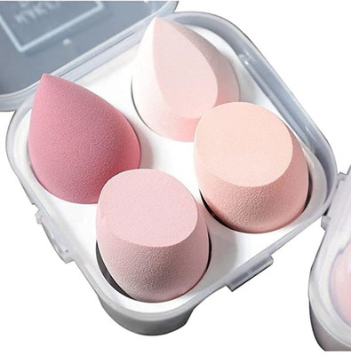 Beautica Ultra soft Blender Makeup Sponge Set of 4 with box (Multicolor)