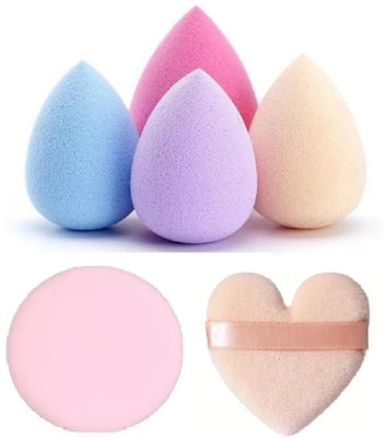 Facejewel Blender For Face Makeup, Foundation Blending Sponge With Heart & Round Puff