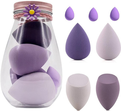 Facejewel Elastic Soft 7in1 Makeup Perfecting Sponge Puff Blender with Plastic Bottle