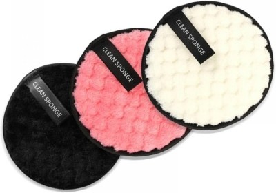 Love Nature Microfiber Facial Clean Round Shape Pads Makeup Remover Clean Sponge Set Of 3