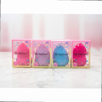 HUDAQUEEN Makeup Puff Applicator Set of 4 Puffy Beauty Blender Soft