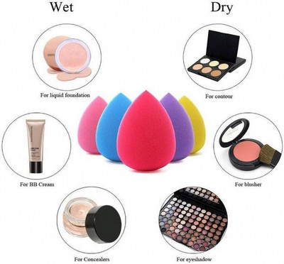 HUDAQUEEN 4 Big + 4 Mini Blender Set for Perfect Foundation & Concealer Blend