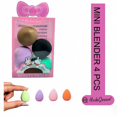 HUDAQUEEN Mini Powder Puff Sponges 4pc for Setting Foundation color may vary