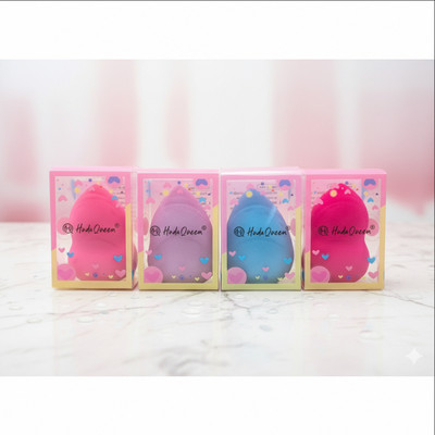 HUDAQUEEN Soft Makeup Sponge Applicator Puff Set of 4 Beauty Blender