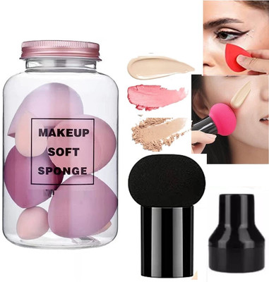 Beautiflame 7 In 1 Professional 4 Big And 3 Mini Blender Puff Set With Makeup Mushroom Puff