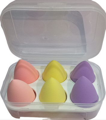 Facejewel Elastic Soft 6in1 Makeup Perfecting Sponge Puff Beauty Blender with Storage Box