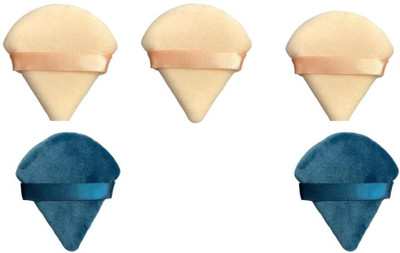 glam more 5Pc Makeup Puff Soft Powder Sponge Foundation Powder Triangle Sponge with Strap