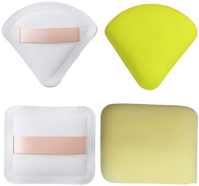 Facejewel Triangle And Square Powder Puff For Face Makeup Foundation Blender (Pack Of-2)