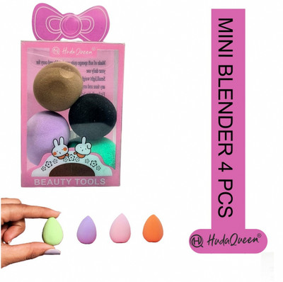 HUDAQUEEN Multicolor Mini Makeup Sponges 4pc for Face color may vary