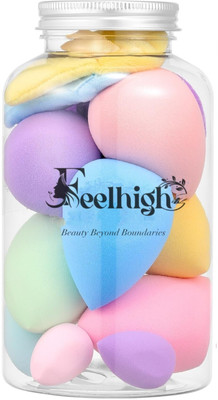 feelhigh 12pcs Makeup Sponge Kit with Storage Container for Every Makeup Need