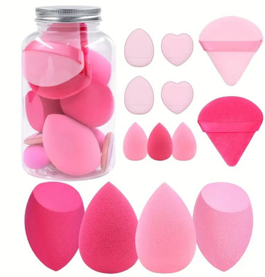 Gonegal Soft Makeup Blender Box, With 2 Pizza & 2 Mini Heart, 2 Finger Powder Puff Set,