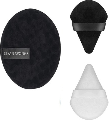 UNNTEESH 2 Pc Makeup Puff Soft Powder Triangle Sponge with Strap With makeup remover pad