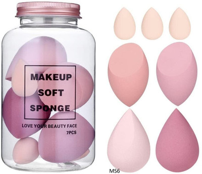 Morbee Face Makeup Sponge 7Pcs Puff Teardrop Blender Foundation Sponge Set MS6