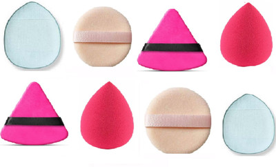 WECHARMERZ Powder Puffs Triangle Round Soft Makeup Sponge Finger Sponge (Pack off 8)
