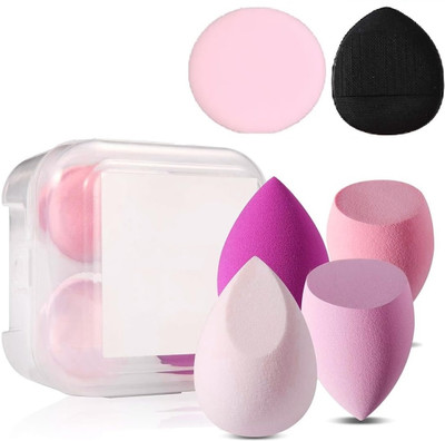 WECHARMERZ 4Pcs Blender Sponge, Soft Egg Shaped Blending Puff With Round & Finger Puff