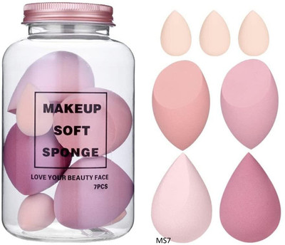 Morbee Face Makeup Sponge 7Pcs Puff Teardrop Blender Foundation Sponge Set MS7