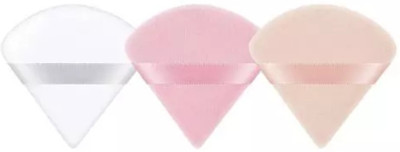 Vontam 3 Triangle Powder Puff Soft Triangle Sponges with Strap (Multicolour)