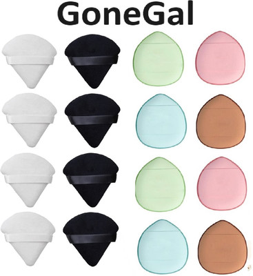 Gonegal 8Pc Finger Cosmetics Puff Concealer Foundation With 8Pc Triangle Puff Set