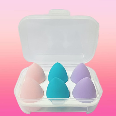 Gonegal Sponge Make up 6pcs makeup blender puff makeup with transparent storage box
