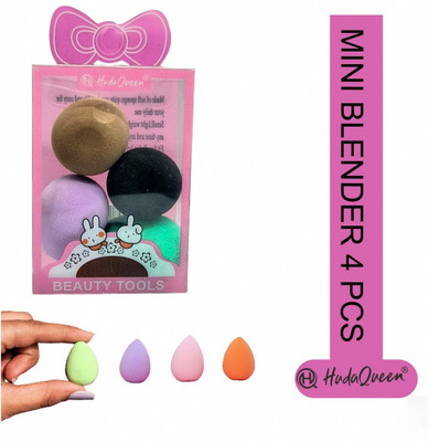 HUDAQUEEN 4 Pc Mini Face Blender Applicator Set for Quick Blending color may vary
