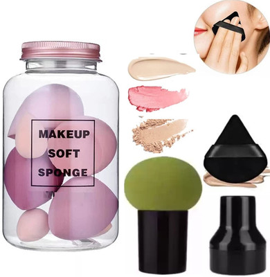Beautiflame Professional 7Pc Blender Makeup Sponge Triangle Puff With Mushroom Puff