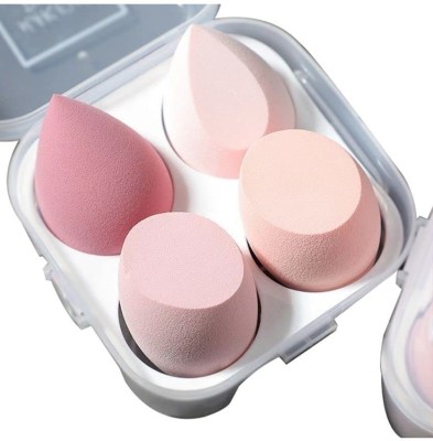 RUBY FACE Makeup Sponge Set Beauty Blender with Egg Case, Soft Sponge Multi-colored, 4 Pcs