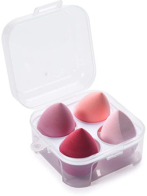 DAQ Ultra-Soft Blender Makeup Sponge Set of 4 with Storage Box | Multicolor Sponges