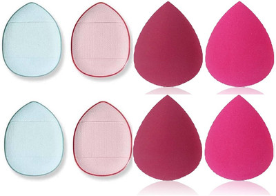 WECHARMERZ 4pcs Makeup Finger Powder Puff & 4 Makeup Sponge Set Foundation Blender