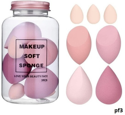 Morbee Makeup Sponge Set Beauty Blender with Egg Case ( 4 Big + 3 Mini -7 Pcs set)jp03