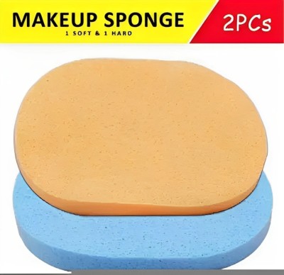 Glamezone 2Pcs Soft Facial bath sponge Cleansing Sponge Face Makeup Wash Pad Cleaning Puff