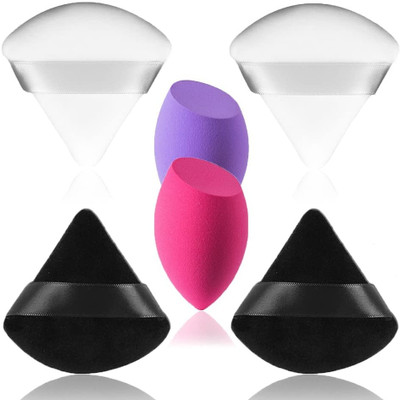 Beautiflame 6Pcs Makeup Sponge Set, 4Pcs Triangle Powder Puff and 2pcs Blender Multi