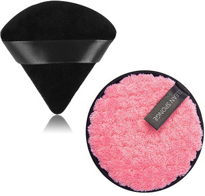 Dazzle Beauty 1ps Soft Pizza Puff & 1ps makeup removal pad