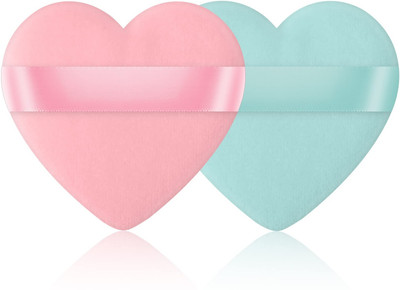 Facejewel Professional Series Makeup Sponge Puffs with Strap Heart-Shaped Wet Dry Use Face
