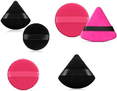 WECHARMERZ Makeup tools Powder puff 3pcs finger puff & 3pcs Round Puff mini size 6 Pcs Set