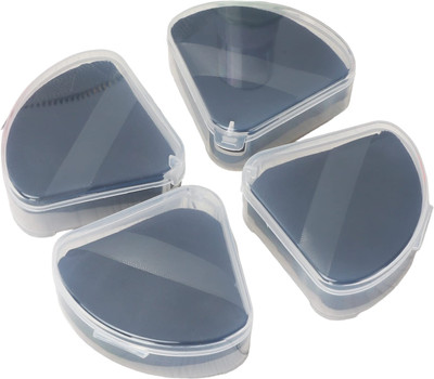feelhigh 4 Soft Triangle Powder Puff + 4 PE Boxes, Reusable Makeup Setting Powder Puffs