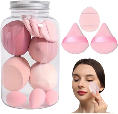 Gonegal Makeup Blender Set, Soft Sponge Blender, 2 Triangle & 1 Finger Powder Puff Set,