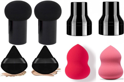 Gonegal 2pcs Foundation Mushroom Puff And 2PC Cosmetic Sponge 2pcs Pizza Puff(Pack of-6)