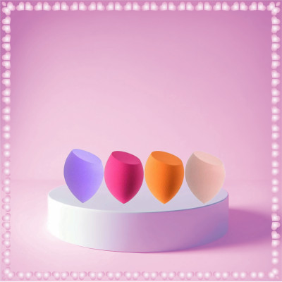 Earthcon Beauty Makeup Sponge Latex Free Unique Shape Precise Edges Set Of 4