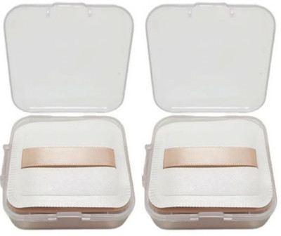 feelhigh 2 Soft Square Powder Puff + 2 Boxes, Reusable Makeup Setting Powder Puffs
