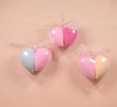 feelhigh Unique Heart Shape Beauty Blender puff Set of 6 for Makeup With Storage Box