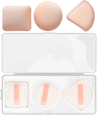 Cosluxe Makeup Sponge, Powder Puff for All Types of Skin Rectangle+Triangle+Round 3 PCS