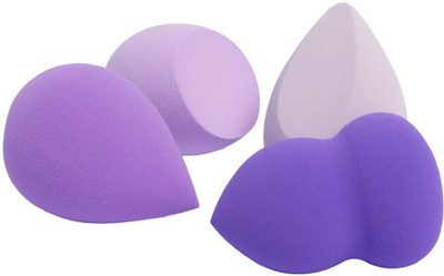 Chronex 4 Pcs Dab & Blend Beauty Makeup Sponge|Unique Shape|Reusable & washable/Sponge