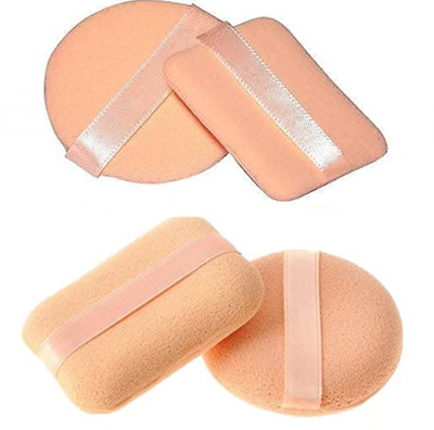 WECHARMERZ 2pcs Soft Round & 2pcs Square Loose Powder Puff Pad Washable (PO-4)