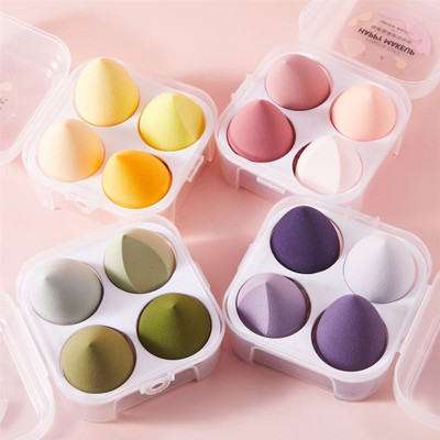 Facejewel 4Pcs Make up sponge Foundation Blender set Beauty Egg With Storage Box