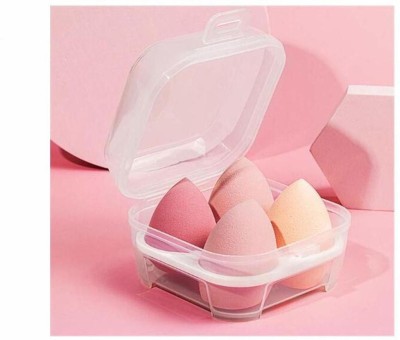 Davish 4 pcs regular size makeup blender sponge wet ,dry use in a plastic storage box.