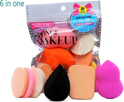 Dazzle Beauty High Quality 6 in 1 makeup sponge and Puff set for make up