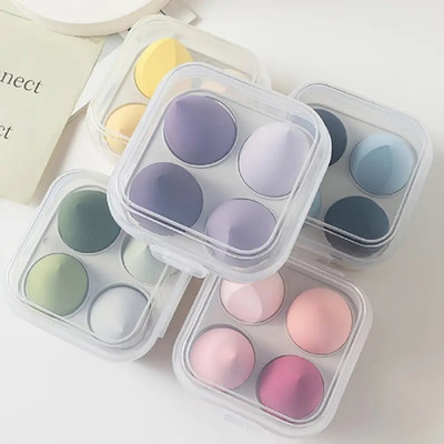 Facejewel 4pcs Super Soft Makeup Puff Blender Set for Perfect Foundation Includes Box