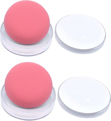 feelhigh 2pc Ultra-Soft Air Cushion Powder Puff for Blending With Storage box