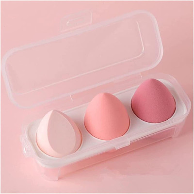 Lenon Beauty Blender 3 Pcs with Storage Box Makeup Sponges,