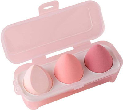 LOVHIDE 3Pcs Water Drop Shape Flawless Foundation Beauty Blender With Plastic Box